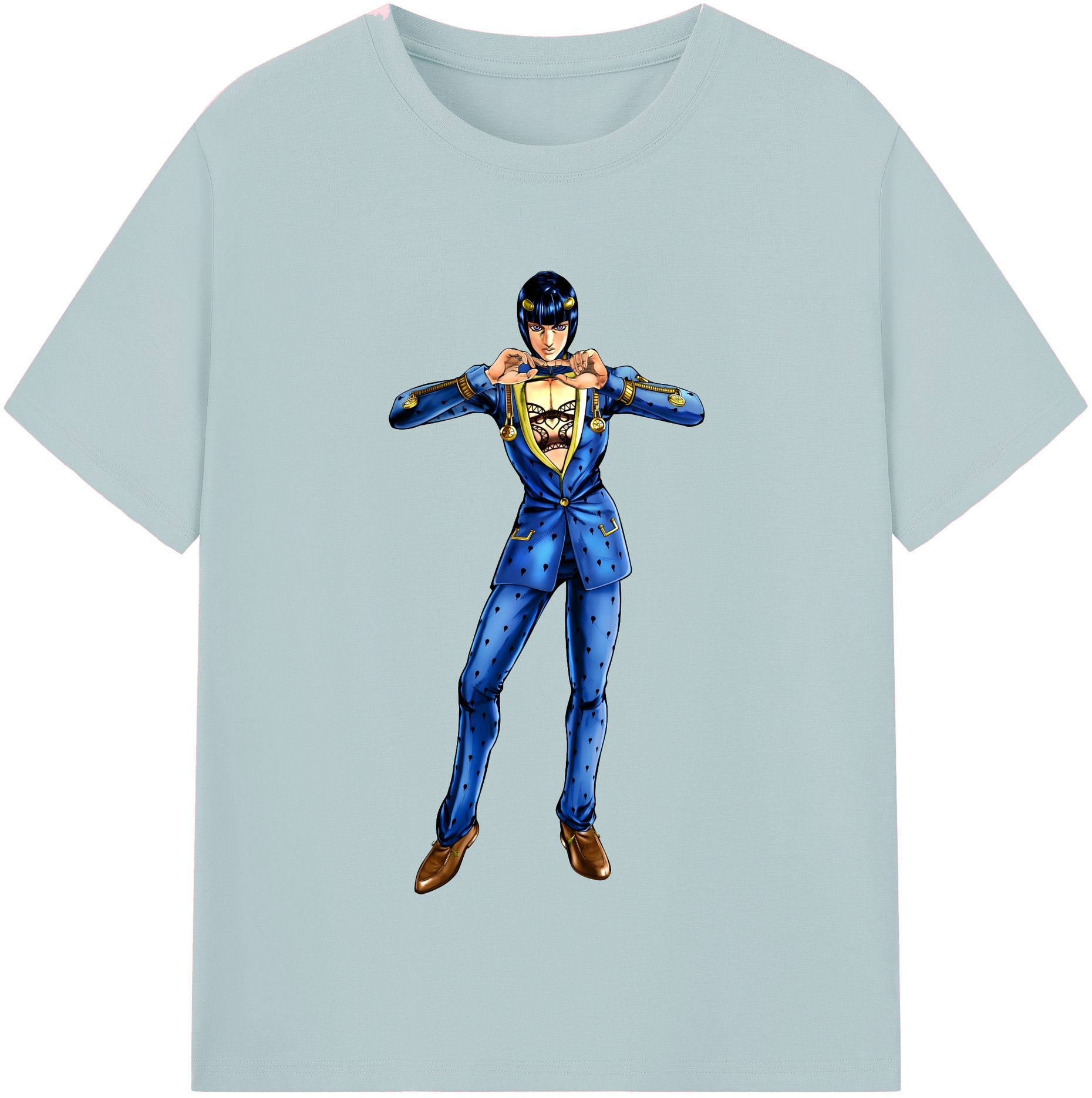 （画像用） ジョジョの奇妙な冒険 ブローノ?ブチャラティ JoJo's Bizarre Adventure Bruno Bucciarati 綿100％半袖Tシャツ（フロントプリント）